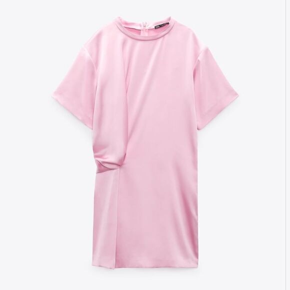 ZARA PINK SATIN MINI DRESS Barbie vibes - Picture 5 of 7